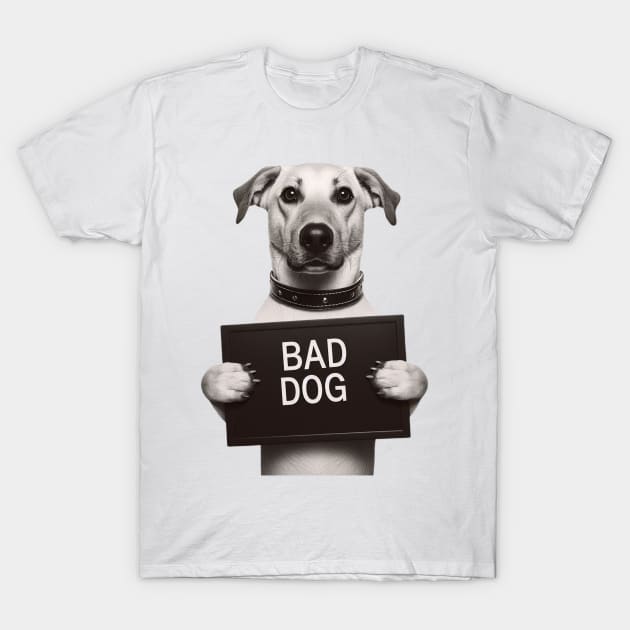 Bad Dog Mugshot T-Shirt by Shawn's Domain